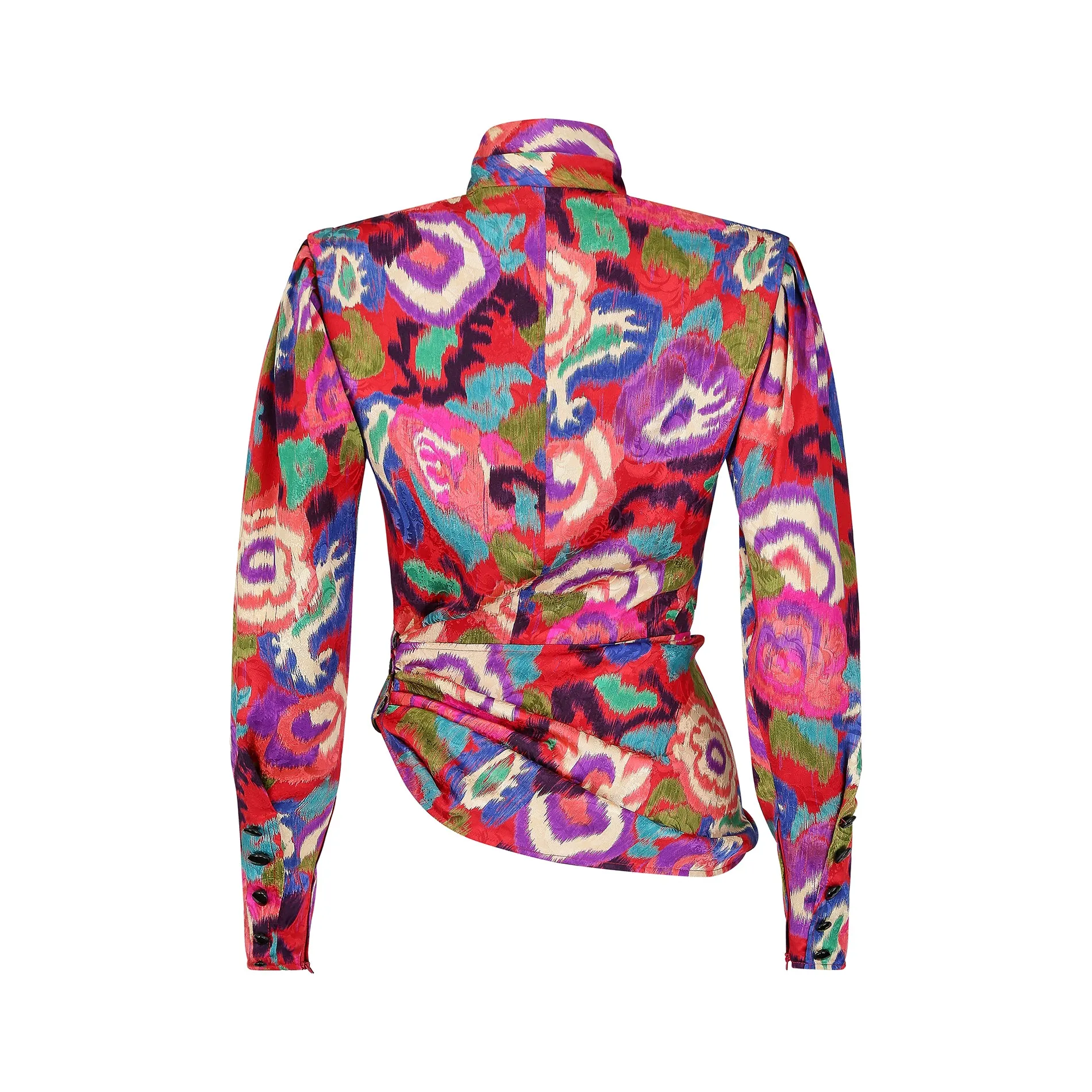 1986 Emanuel Ungaro Parallele Silk Asymmetric Jacket