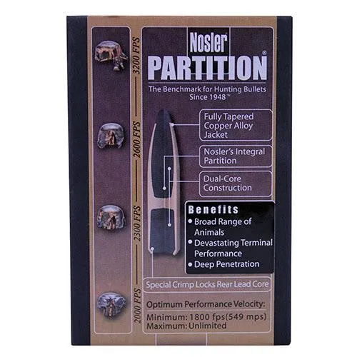 30 Caliber Bullets - Partition, 170 Grains, Round Nose, Per 50