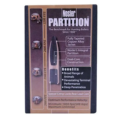 30 Caliber Bullets - Partition, 180 Grains, Protected Point, Per 50