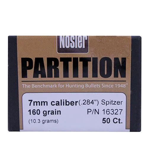 7mm Bullets - Partition, 160 Grains, Spitzer, Per 50