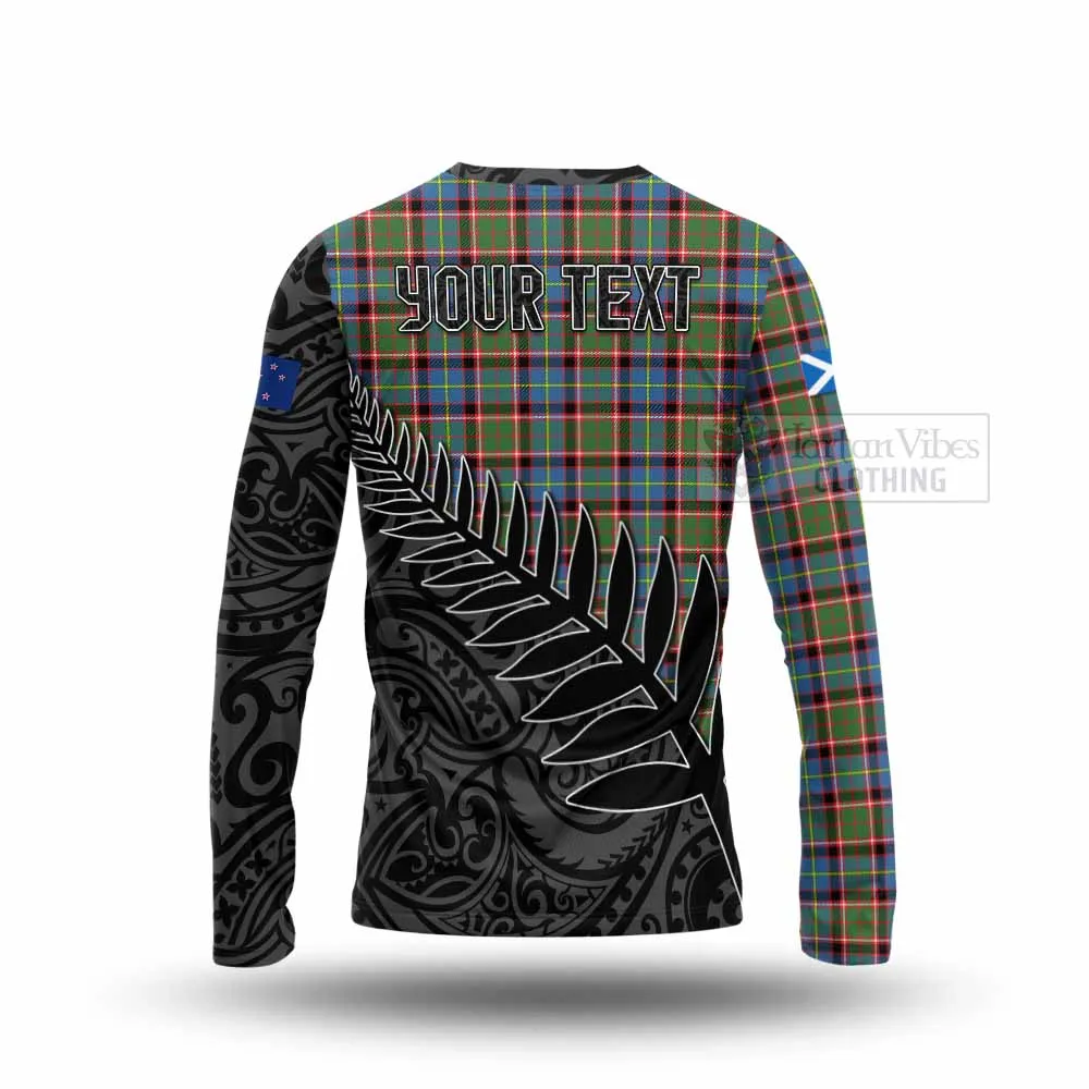 Aikenhead Crest Tartan Long Sleeve T-Shirt with New Zealand Silver Fern Half Style