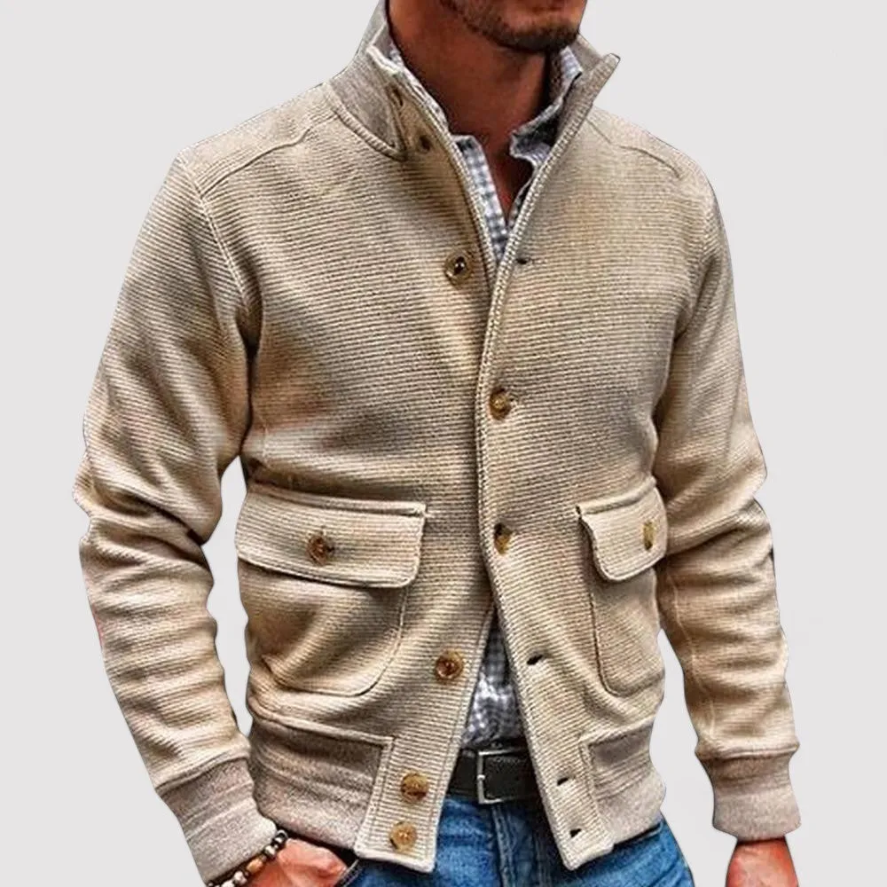 Ancien | Men's Cardigan with Buttons and Collar