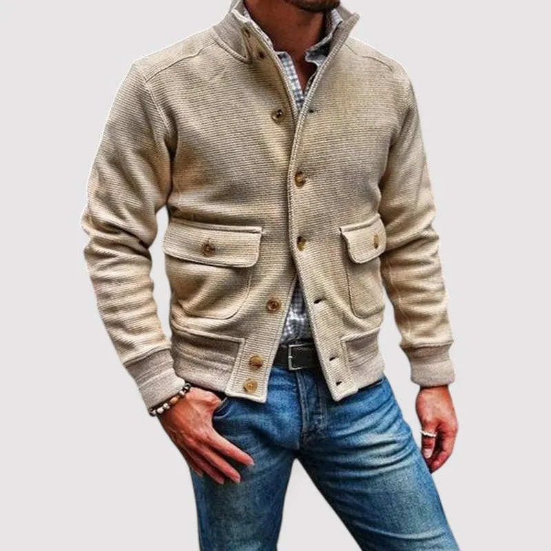 Ancien | Men's Cardigan with Buttons and Collar