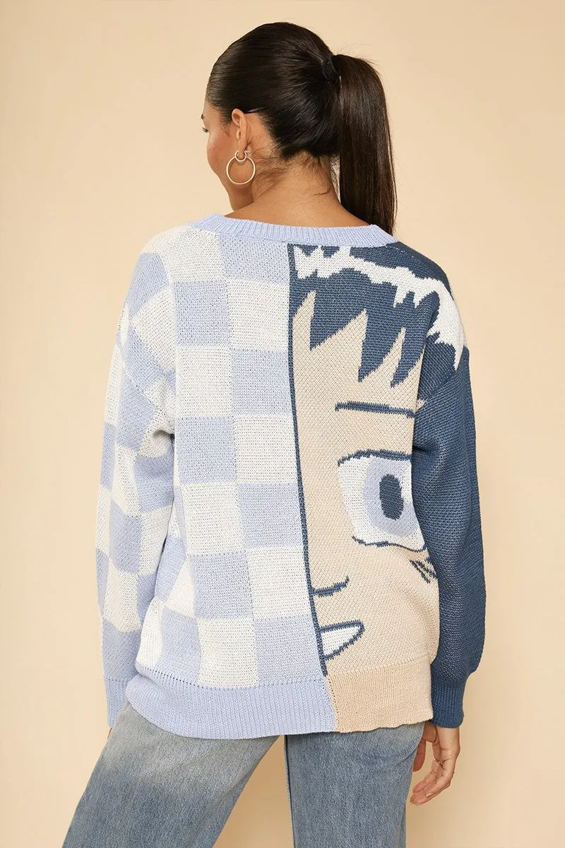 Anime checkered cardigan