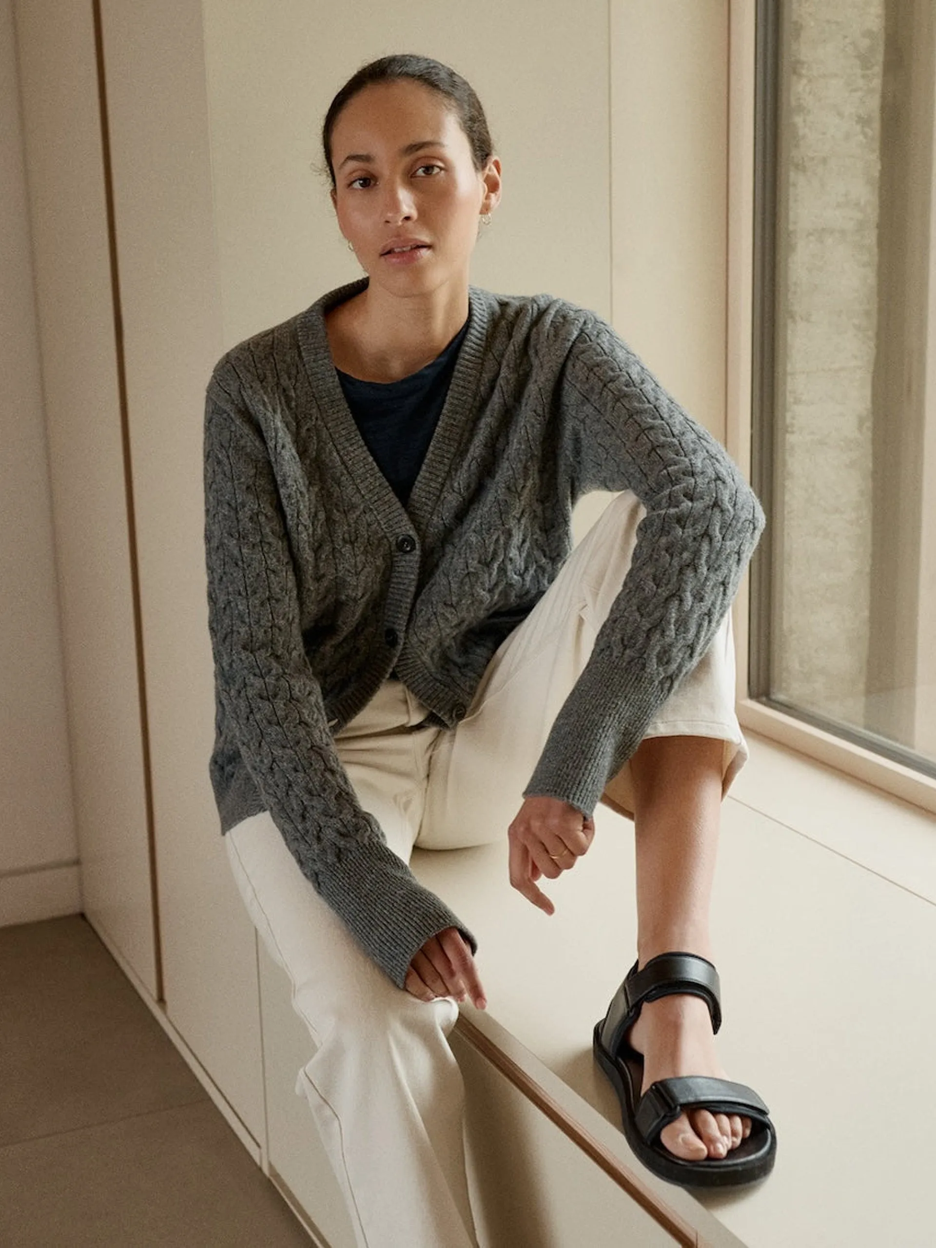 Atlantic grey Cable cardigan