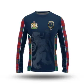 Auchinleck (Affleck) Tartan Long Sleeve T-Shirt with Family Crest and Lion Rampant Vibes Sport Style