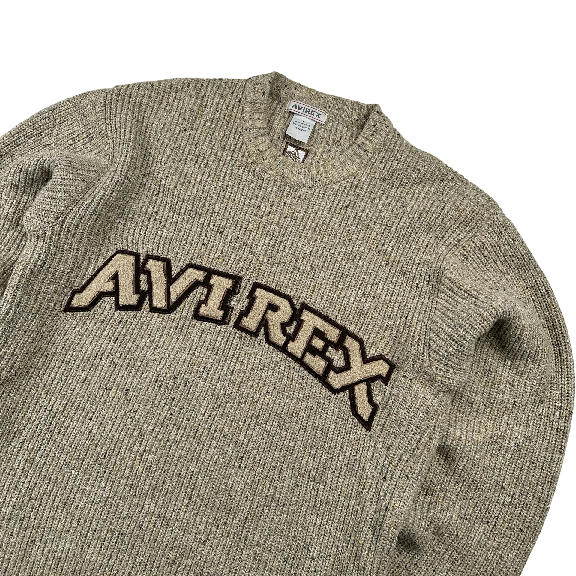 Avirex Thick Acrylic Wool Pullover Knit Crewneck - Large