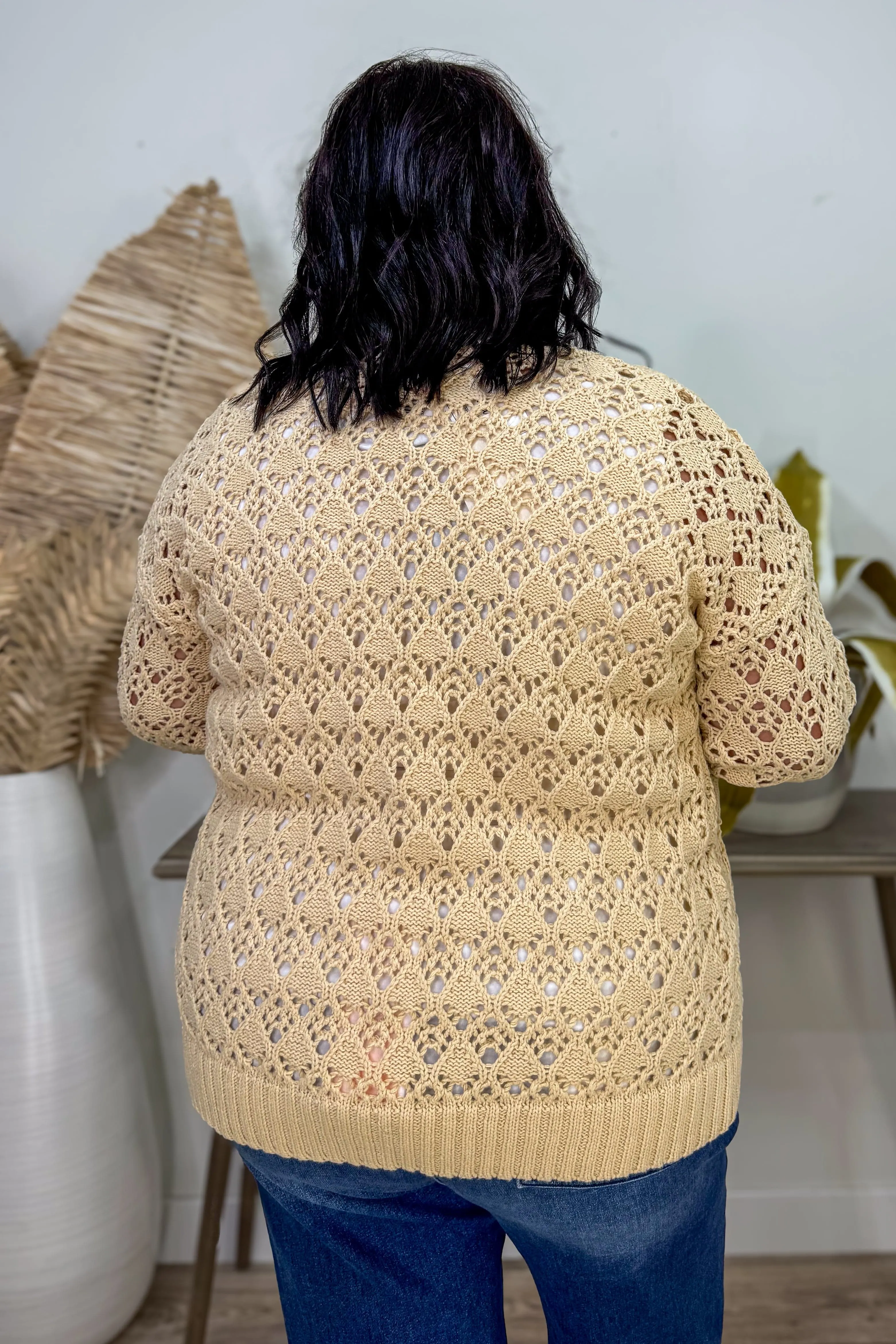 Banana Cream Pointelle Cardigan