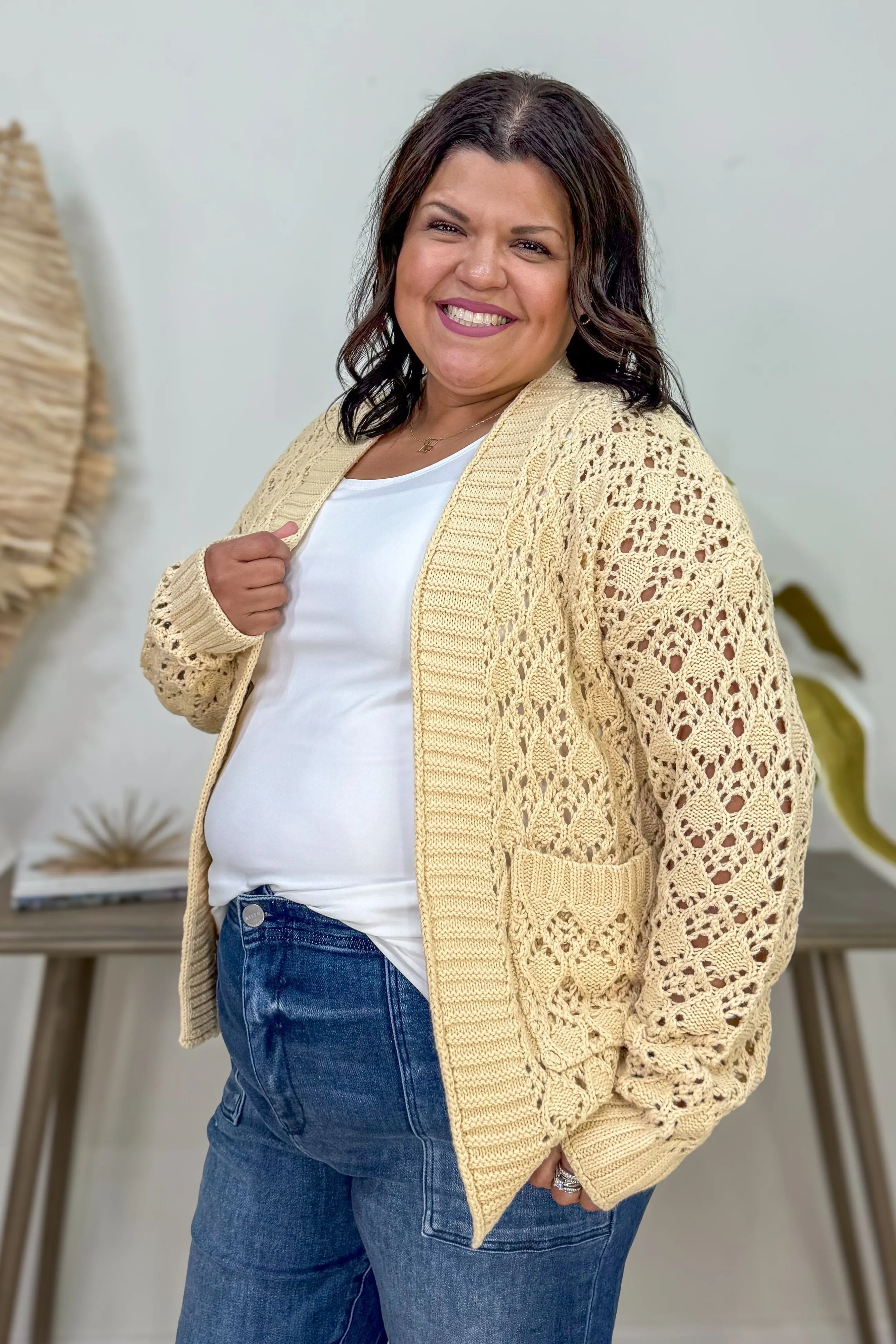 Banana Cream Pointelle Cardigan