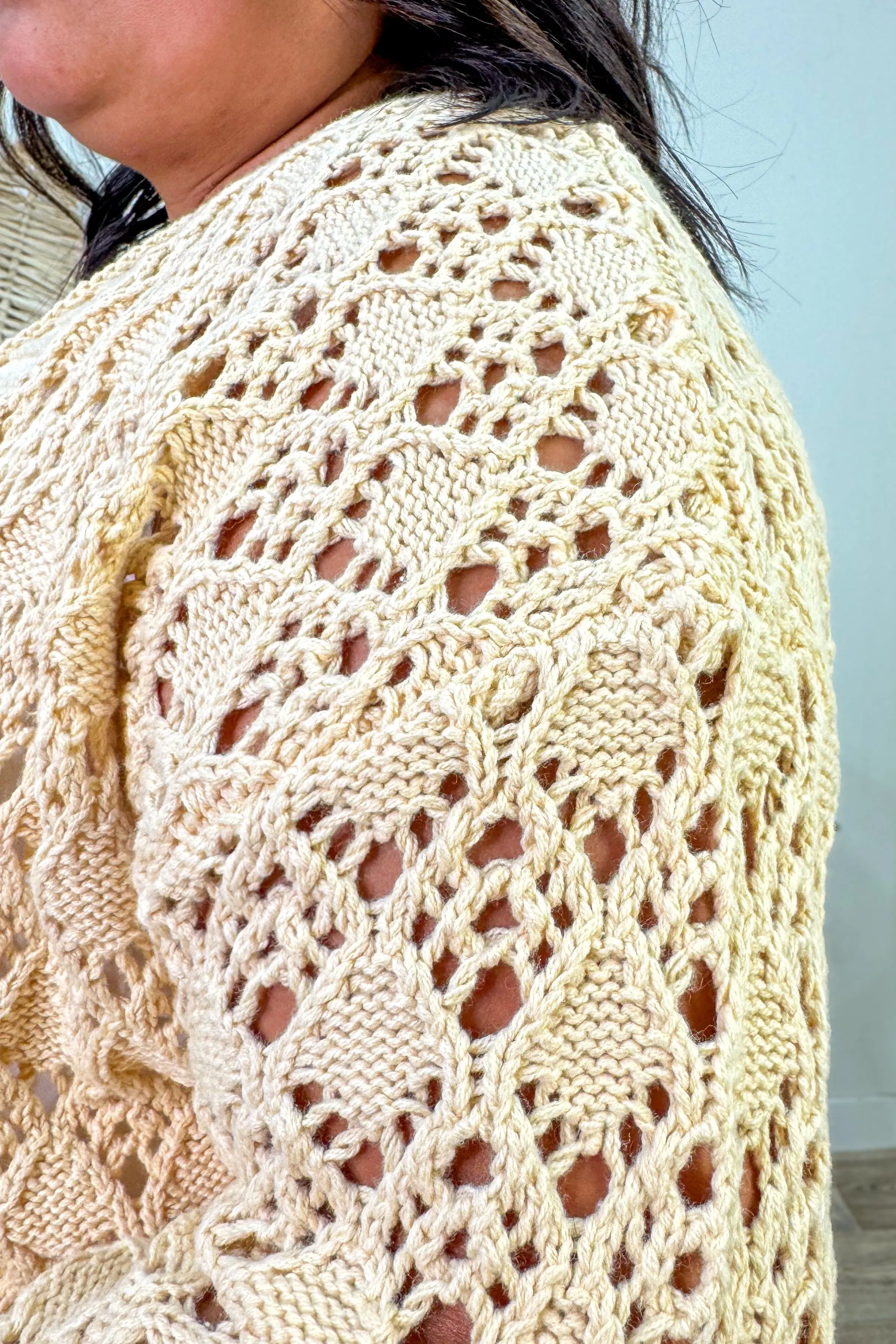 Banana Cream Pointelle Cardigan