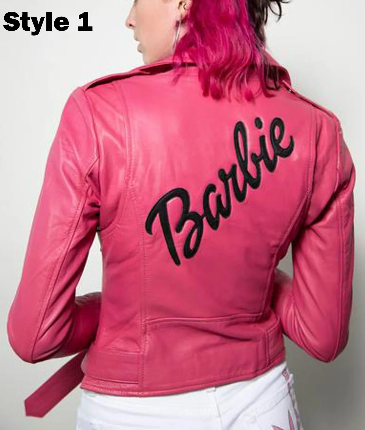 Barbie Doll 2023 Pink Motorcycle Leather Jacket