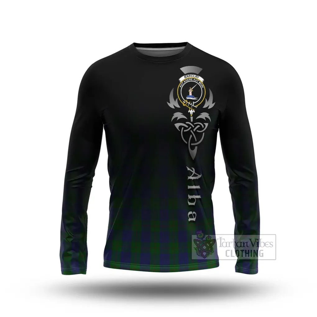 Barclay Tartan Long Sleeve T-Shirt Featuring Alba Gu Brath Family Crest Celtic Inspired