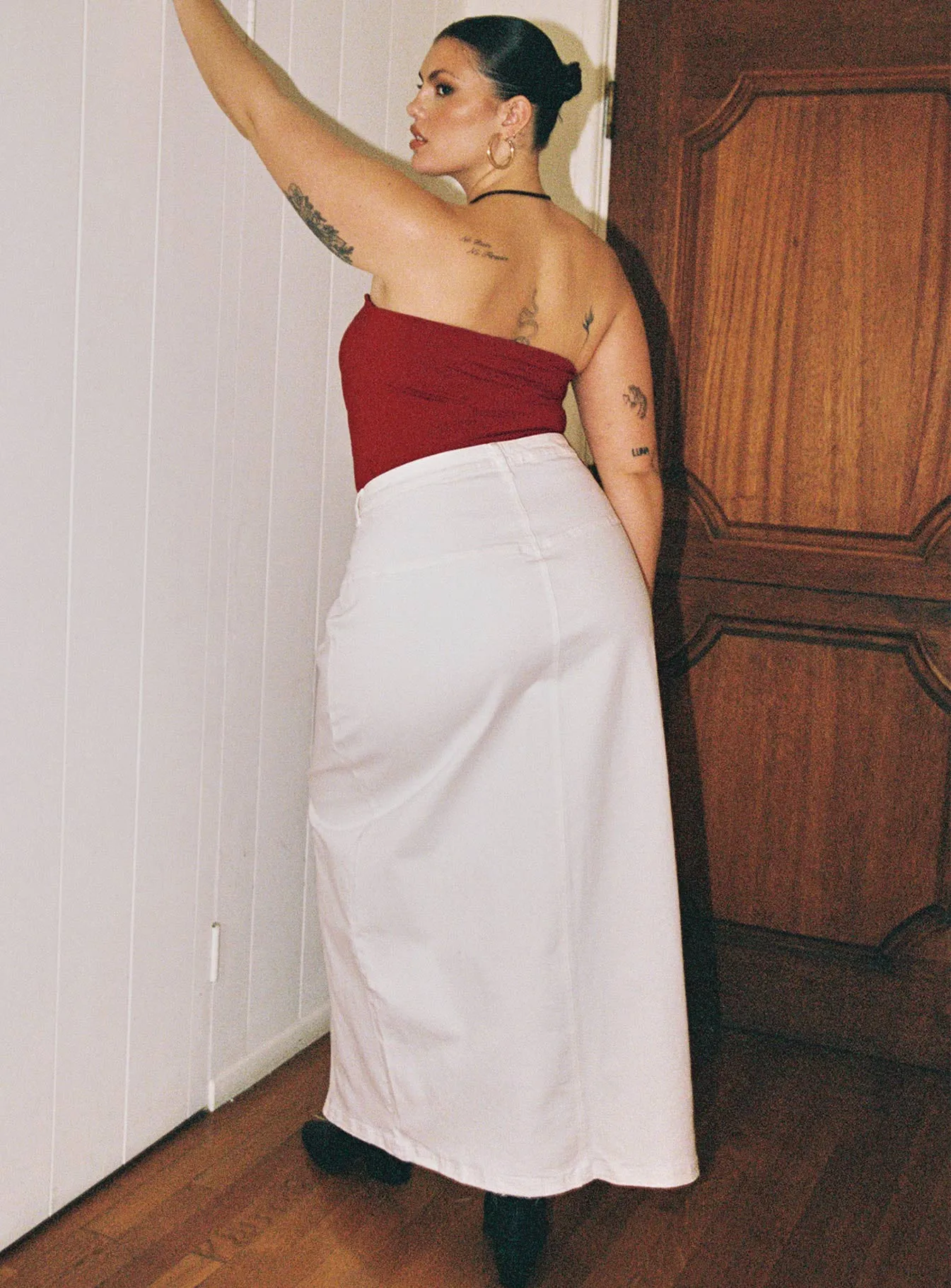 Batkins Maxi Skirt Cream Curve