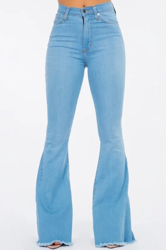 Bell Bottom Jean in Light Blue