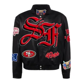 Black Leather 49ers Jacket