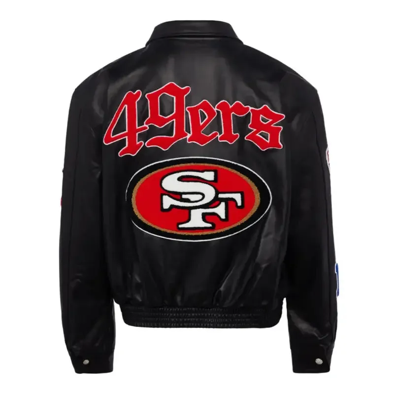 Black Leather 49ers Jacket