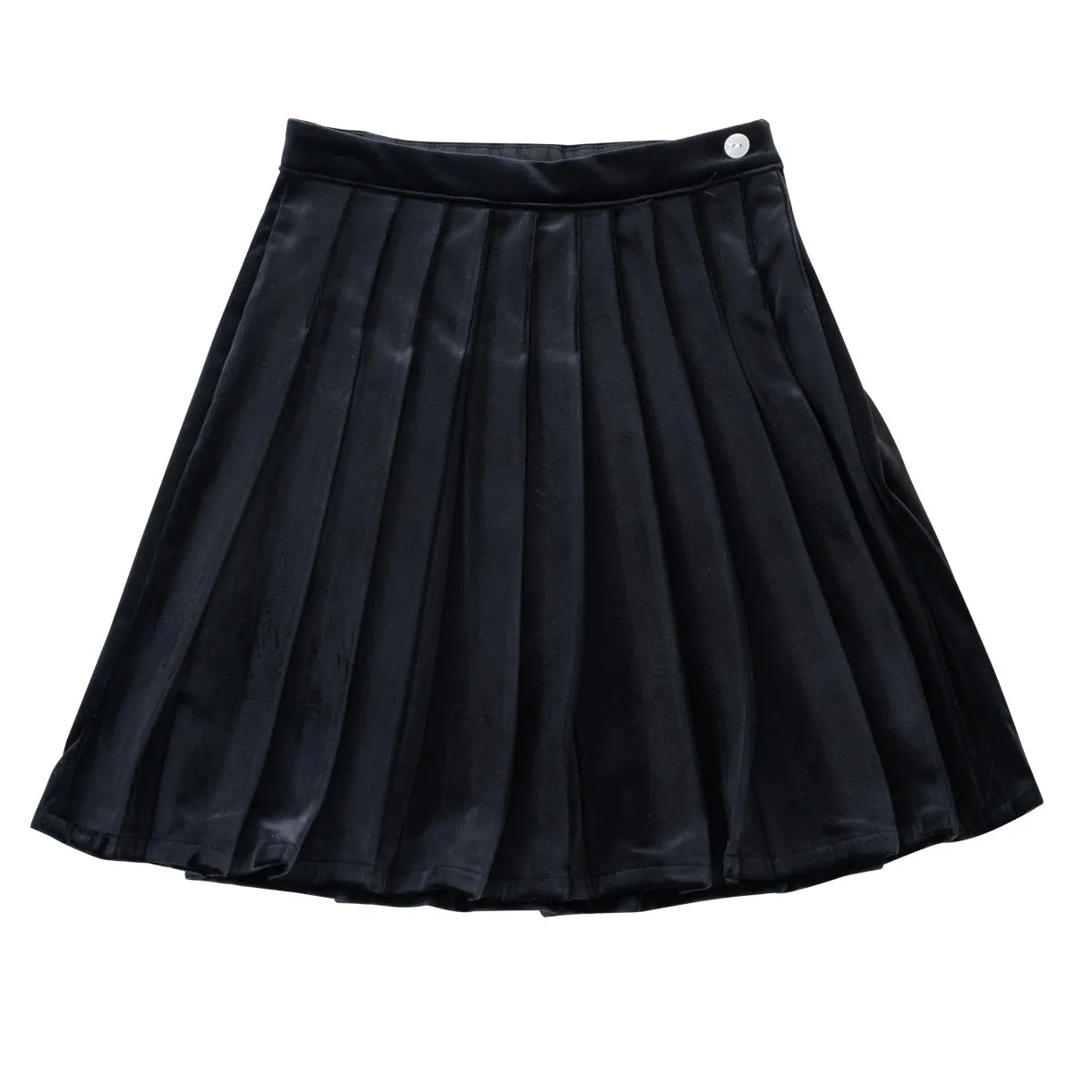 Black Velour Pleat Skirt