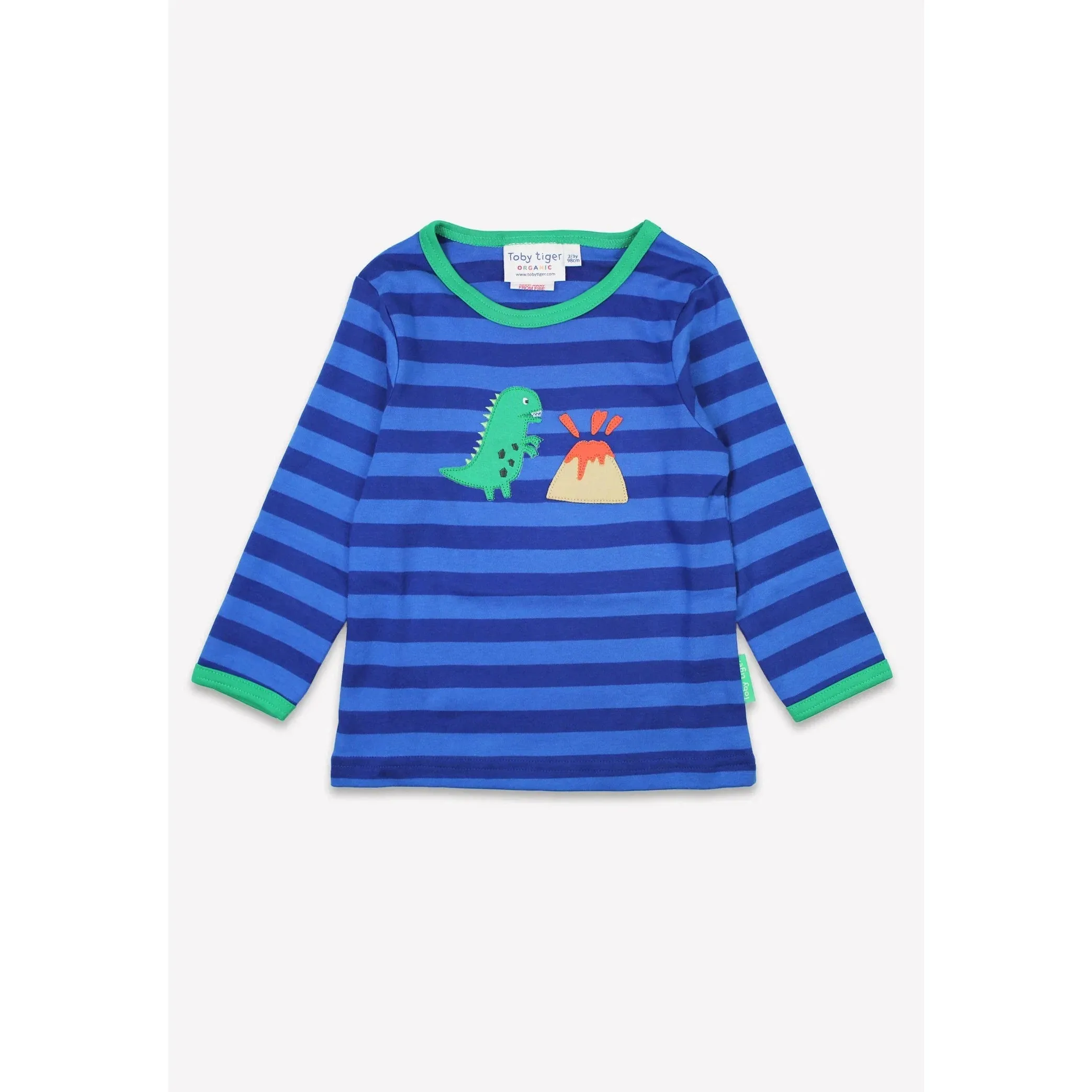 Blue Tonal Dinosaur Applique Long Sleeve Shirt