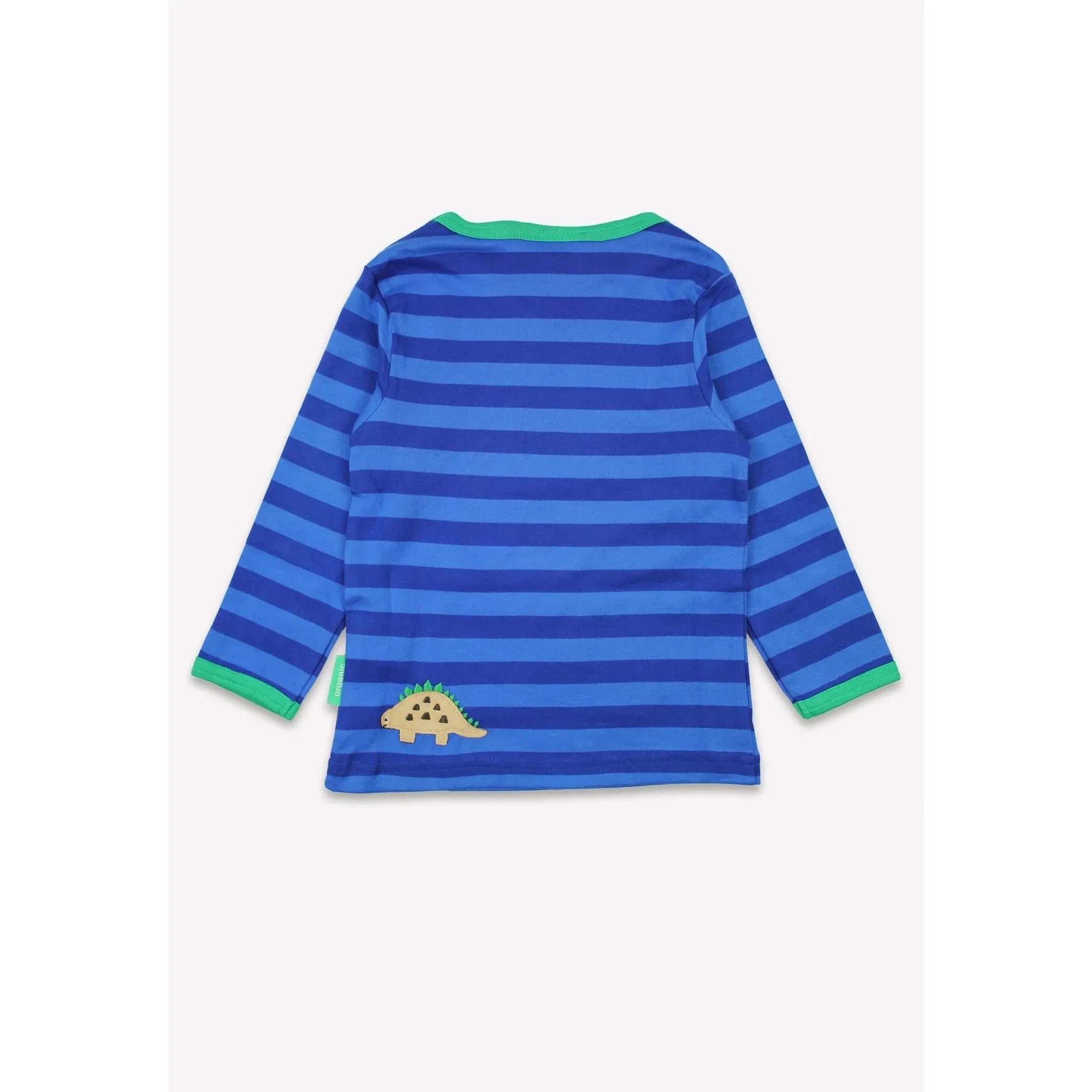 Blue Tonal Dinosaur Applique Long Sleeve Shirt