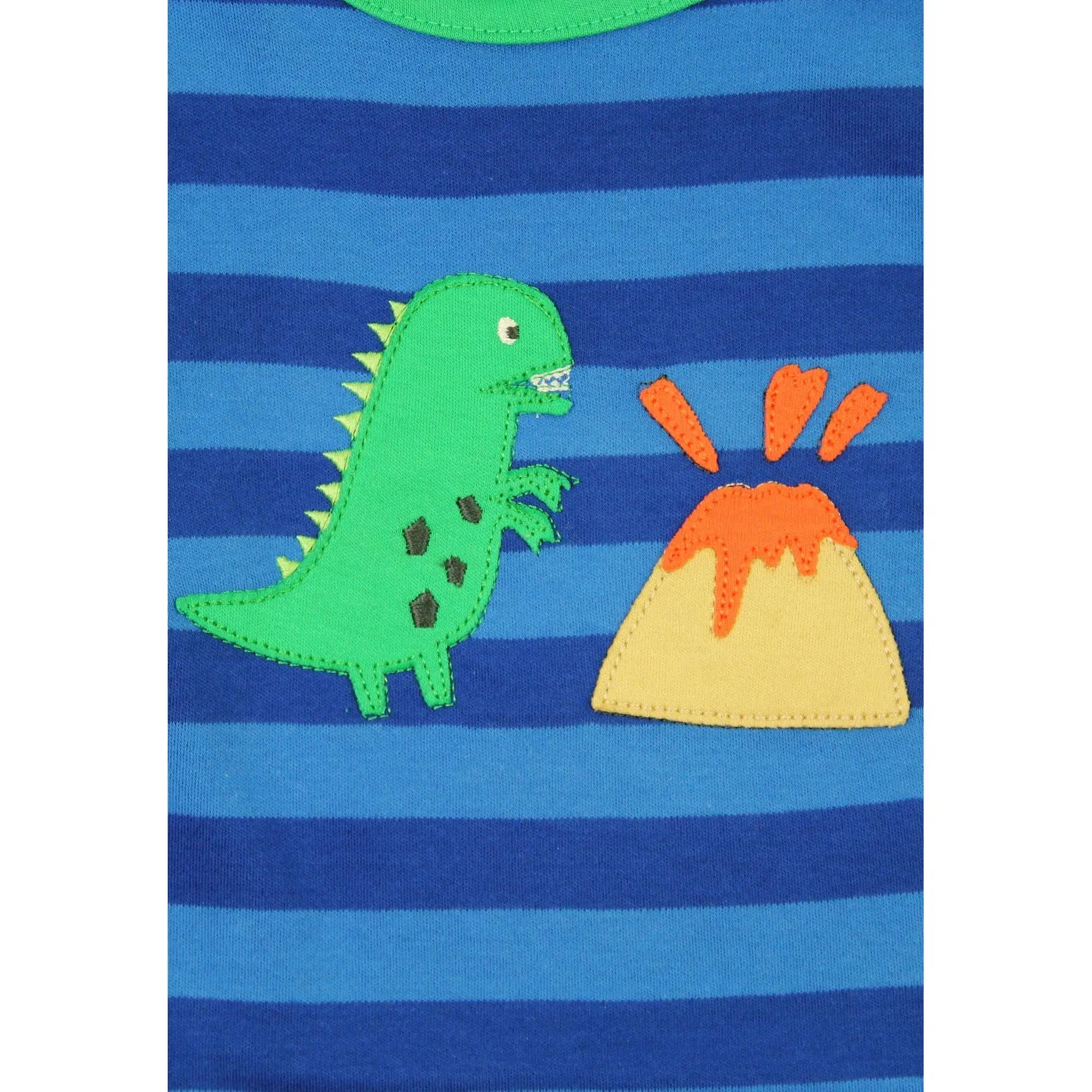 Blue Tonal Dinosaur Applique Long Sleeve Shirt