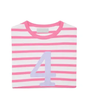 Bob and Blossom Hot Pink and White Striped Number T-Shirt