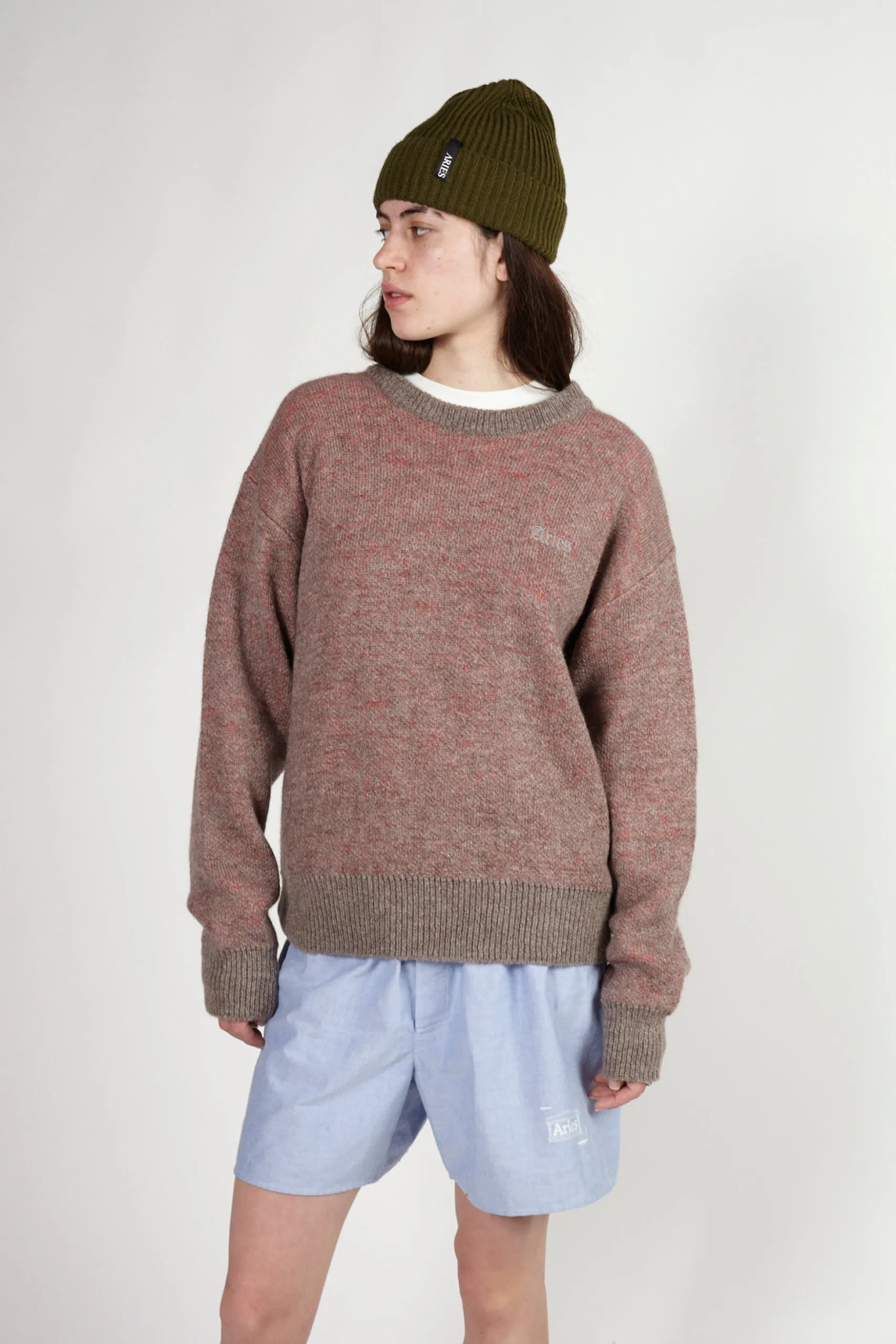 Brushed Mohair Crew Neck Knit Donkey