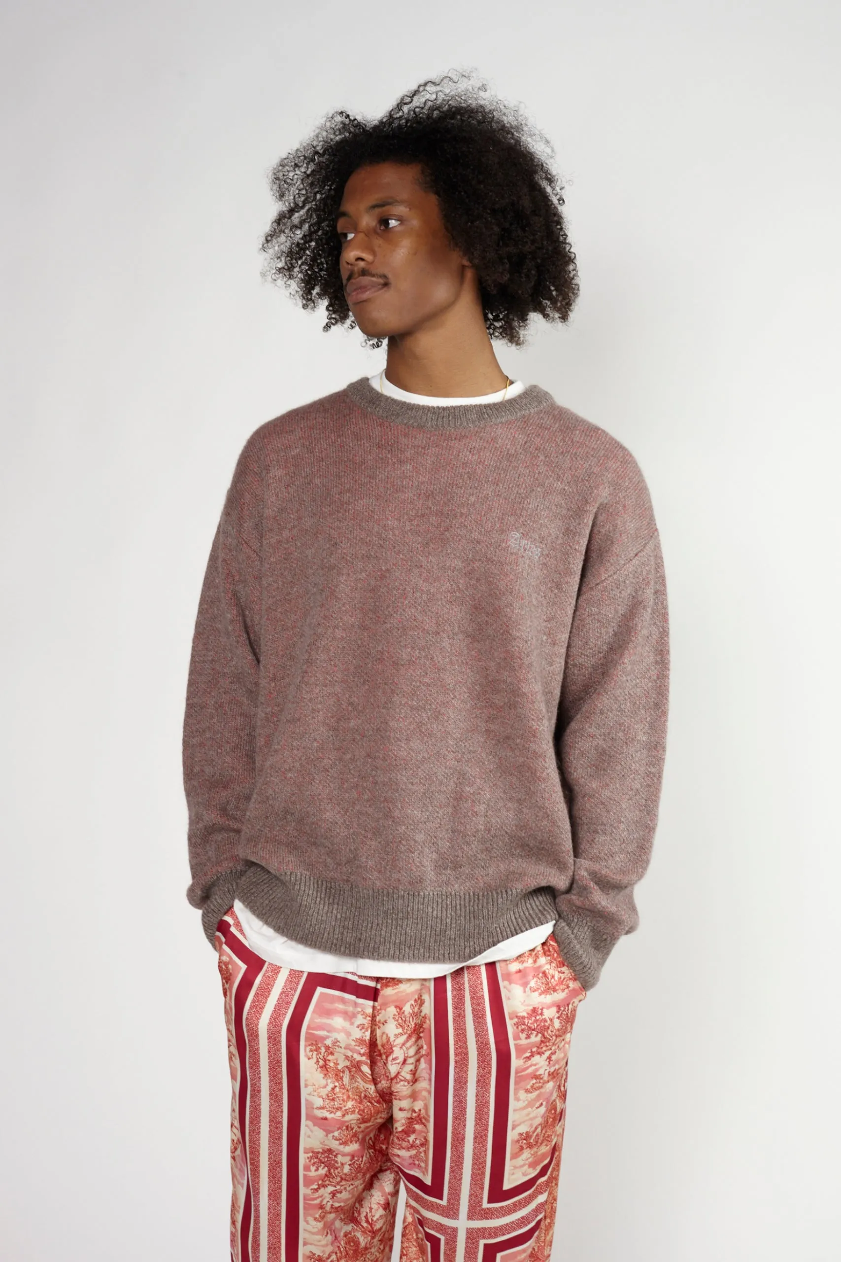 Brushed Mohair Crew Neck Knit Donkey