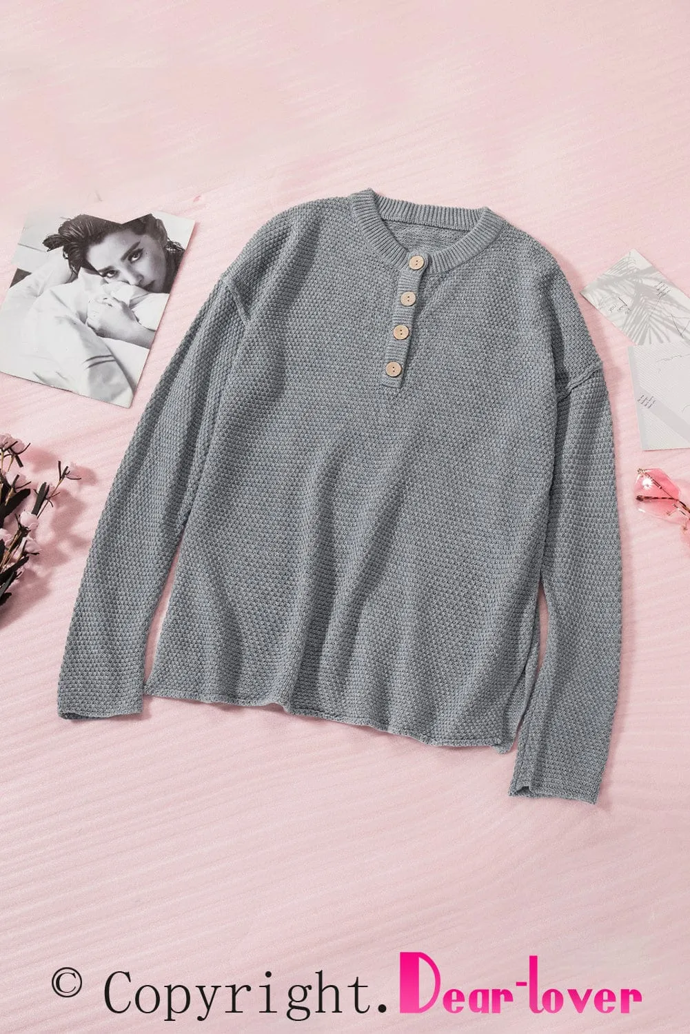 Button-Front Cardigan Sweater