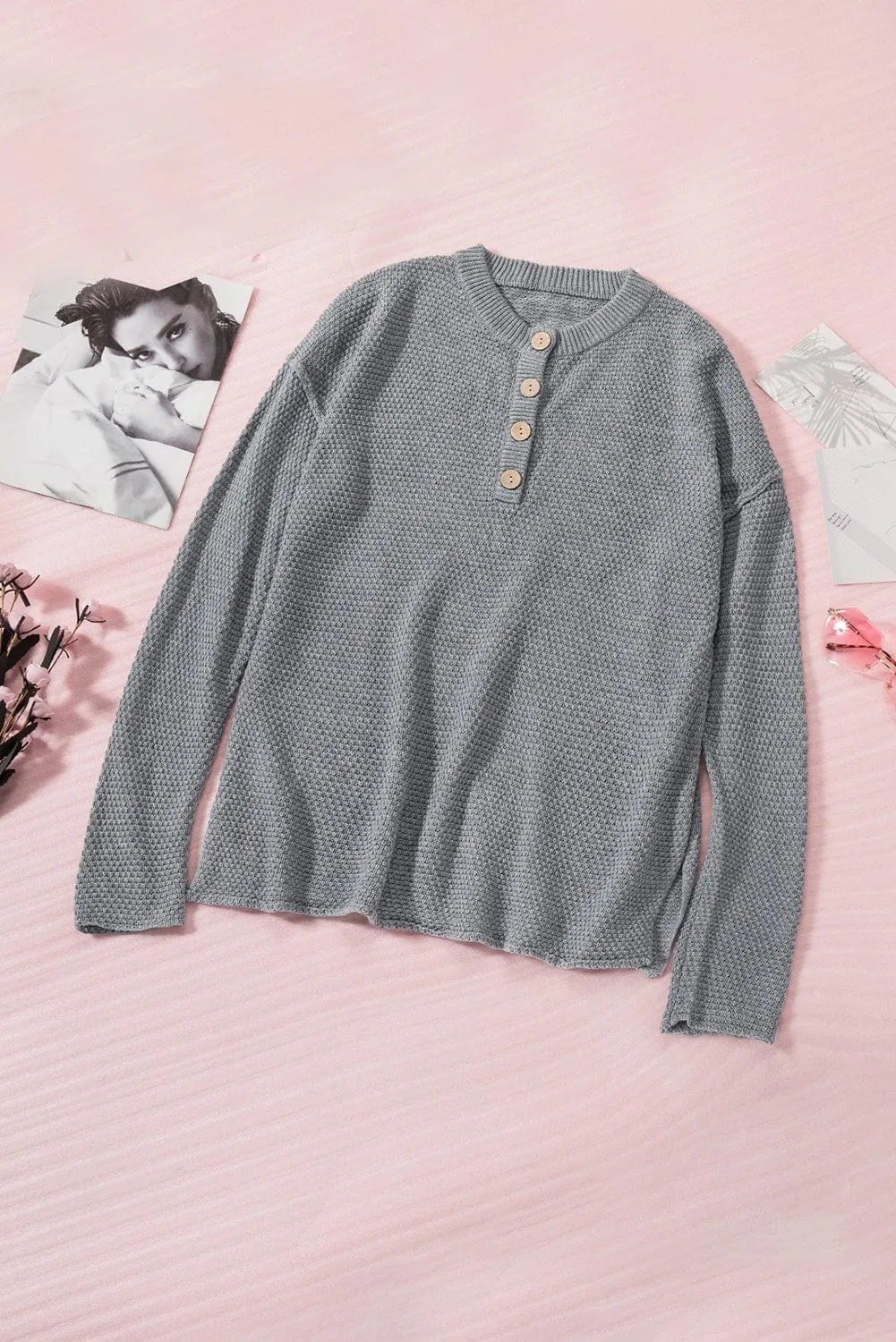 Button-Front Cardigan Sweater