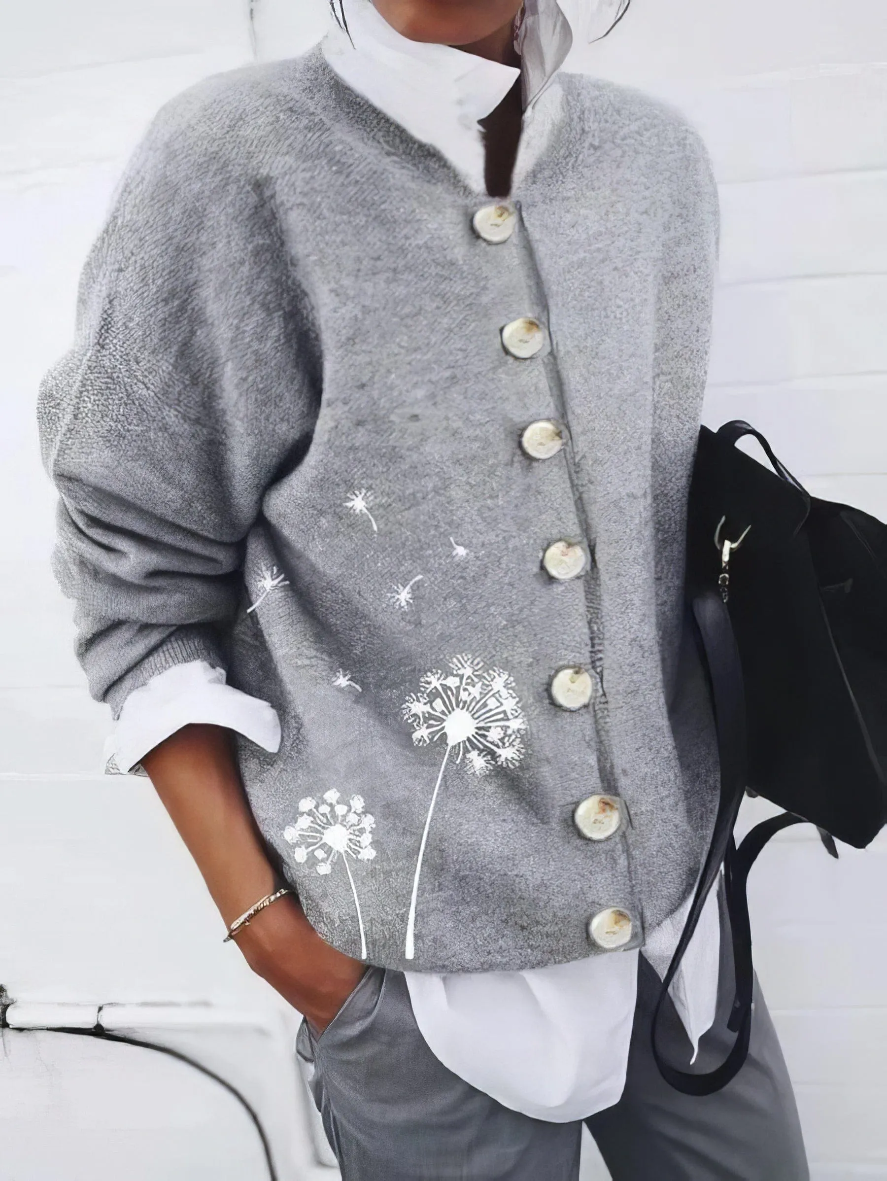 Button-Front Cardigan Sweater