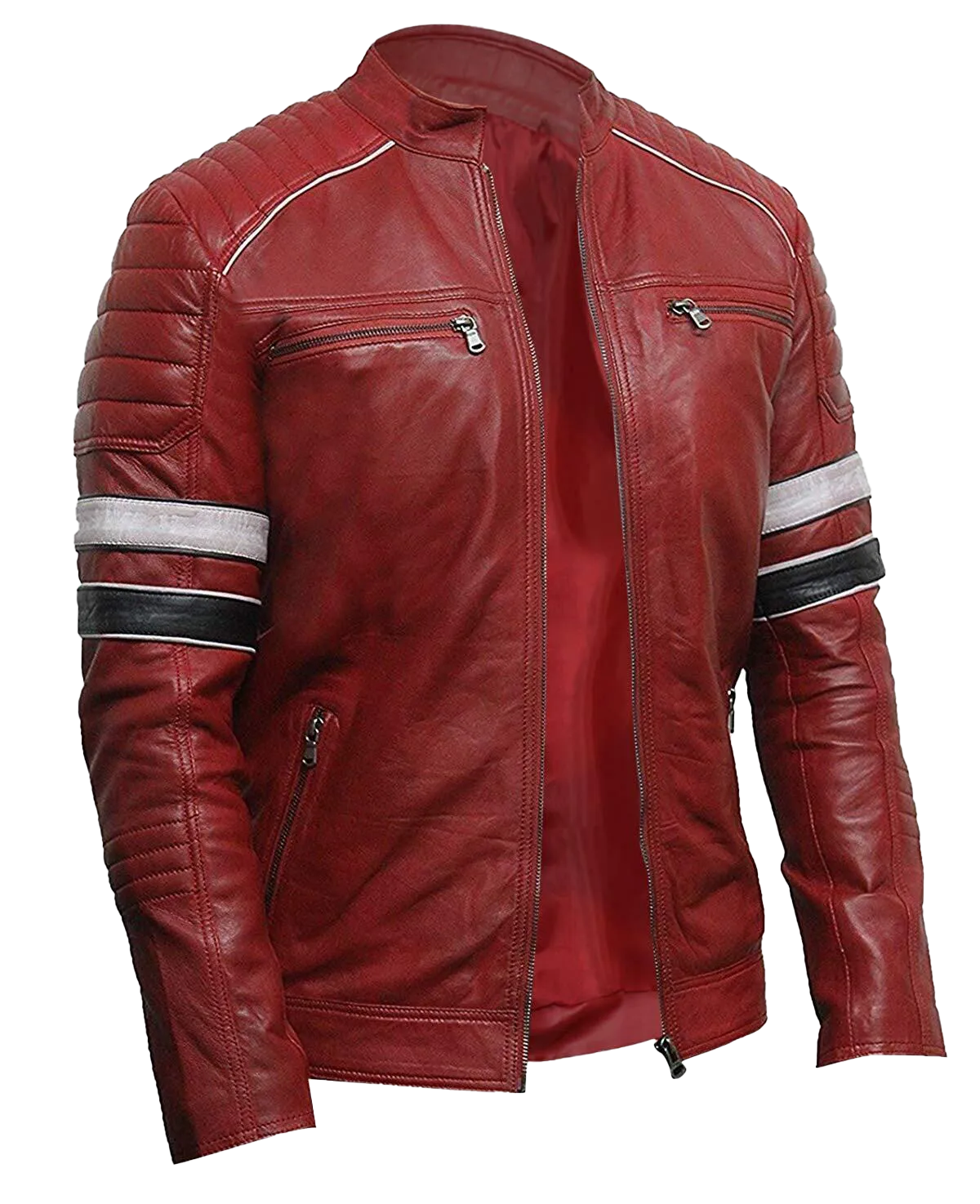 Cafe Racer Retro Distressed Motorcycle Leather Jacket | Cafe Racer Retro Motorcycle Leather Jacket