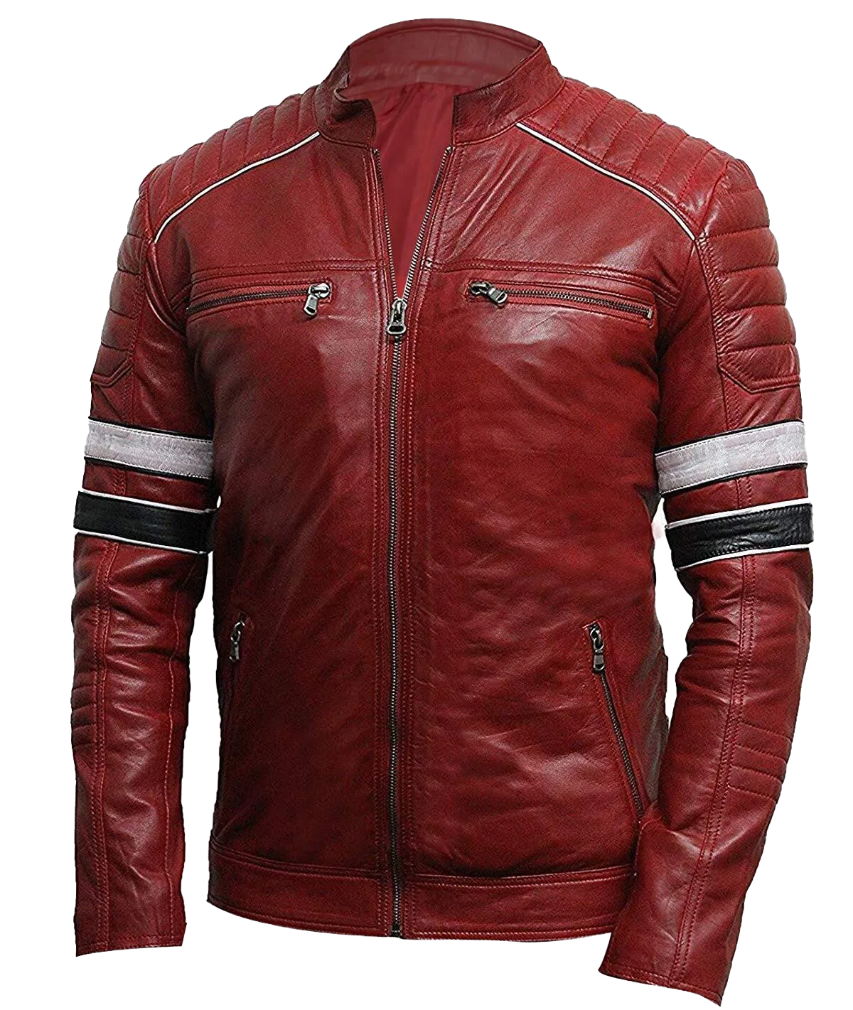 Cafe Racer Retro Distressed Motorcycle Leather Jacket | Cafe Racer Retro Motorcycle Leather Jacket