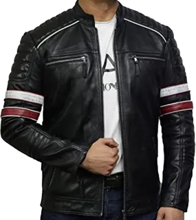 Cafe Racer Retro Distressed Motorcycle Leather Jacket | Cafe Racer Retro Motorcycle Leather Jacket