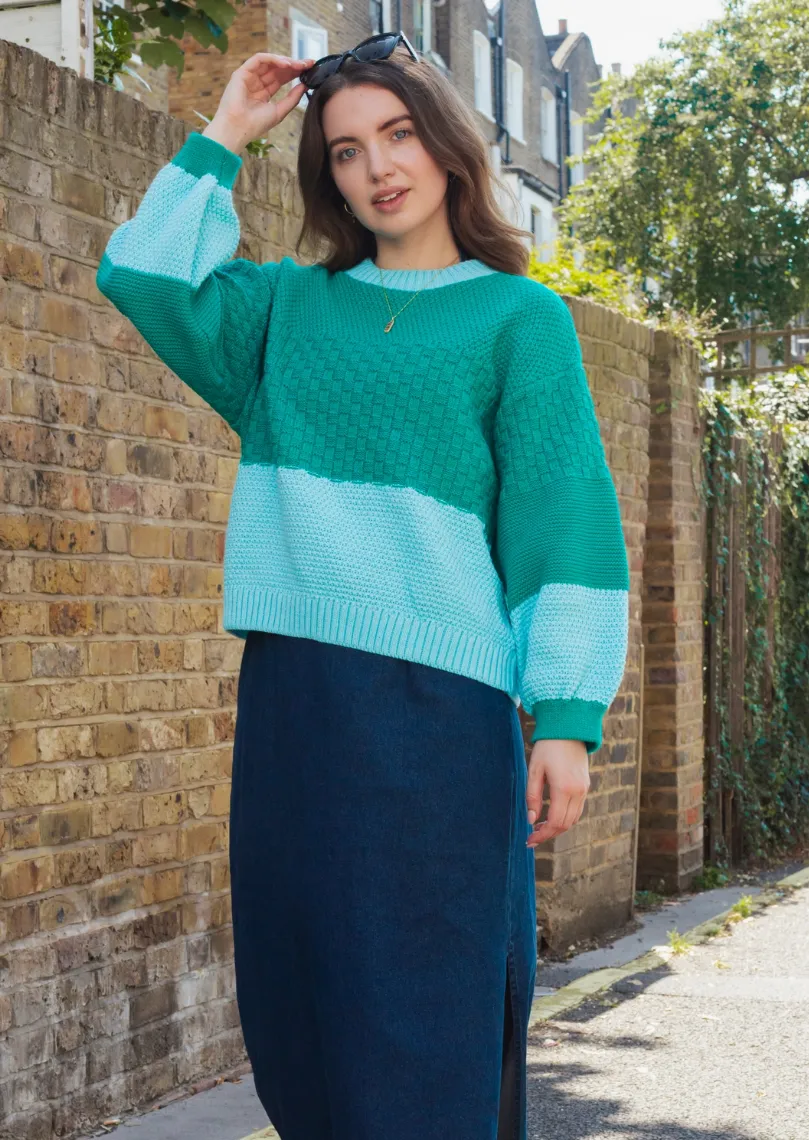 Cara & The Sky - Taz Recycled Cotton Two Tone Jumper