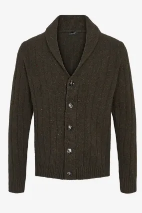 Cardigan en laine à col en V