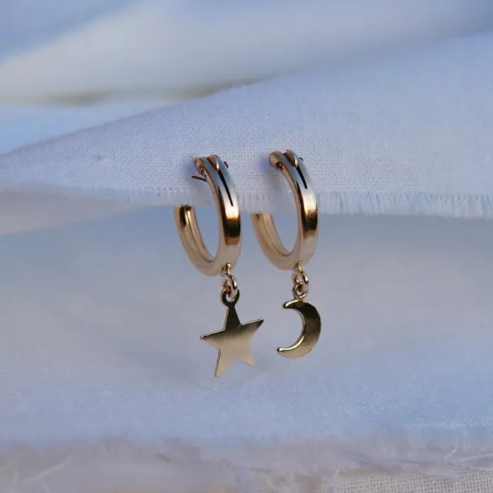 Celestial Huggie Hoop Earrings