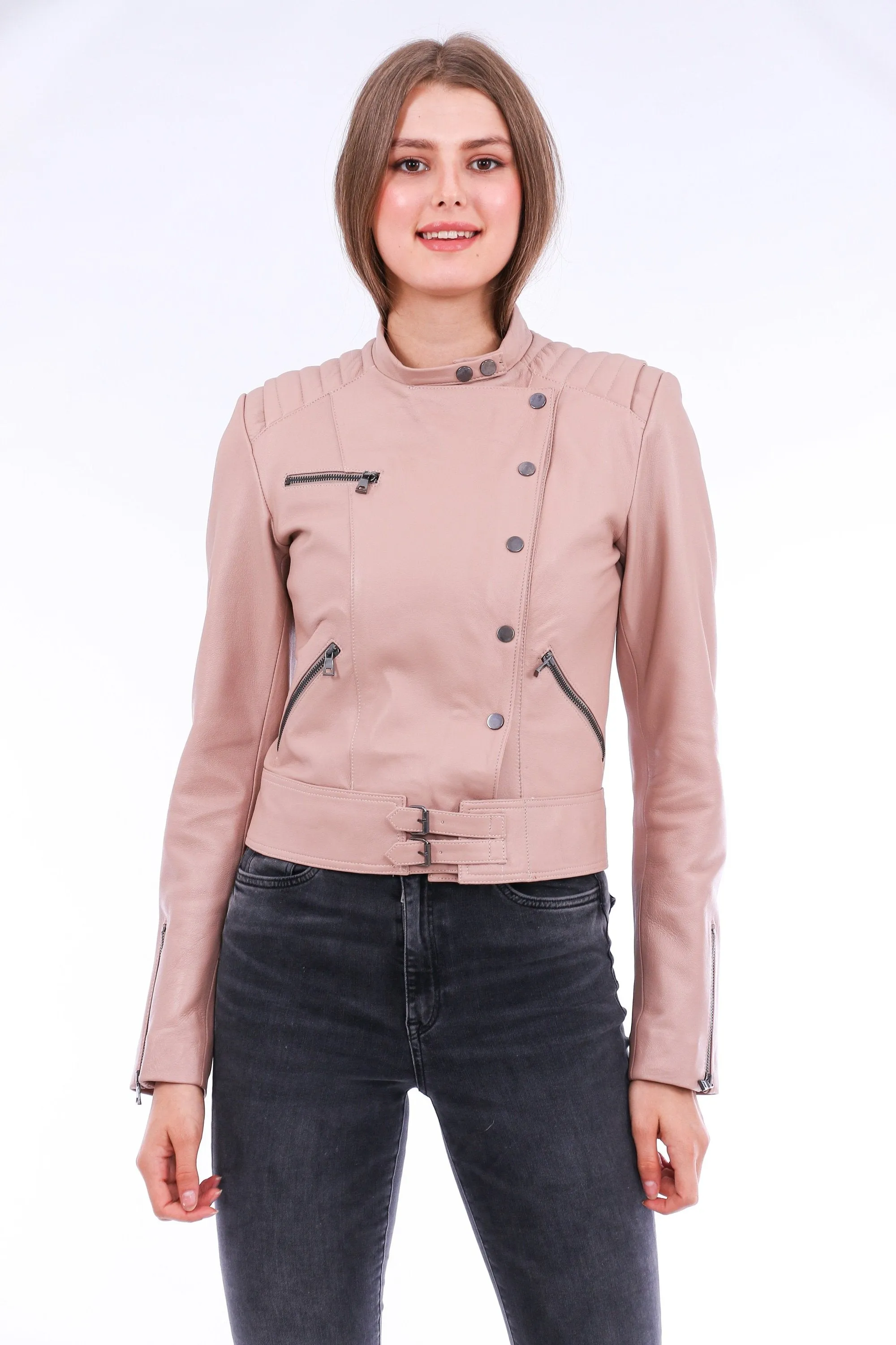 Chaqueta Leather Biker Jacket - Pink