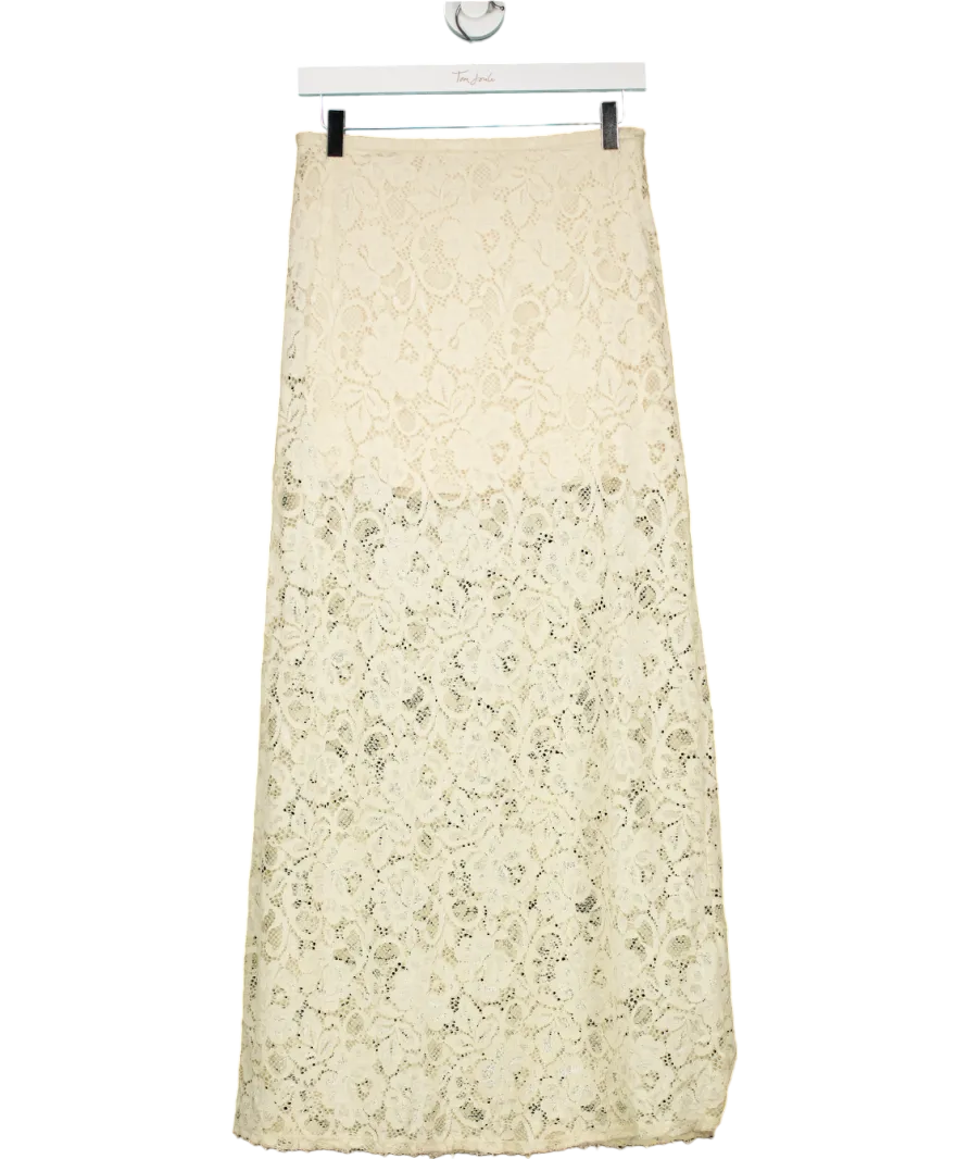 Charli Cream Alba Lace Maxi Skirt UK M/L