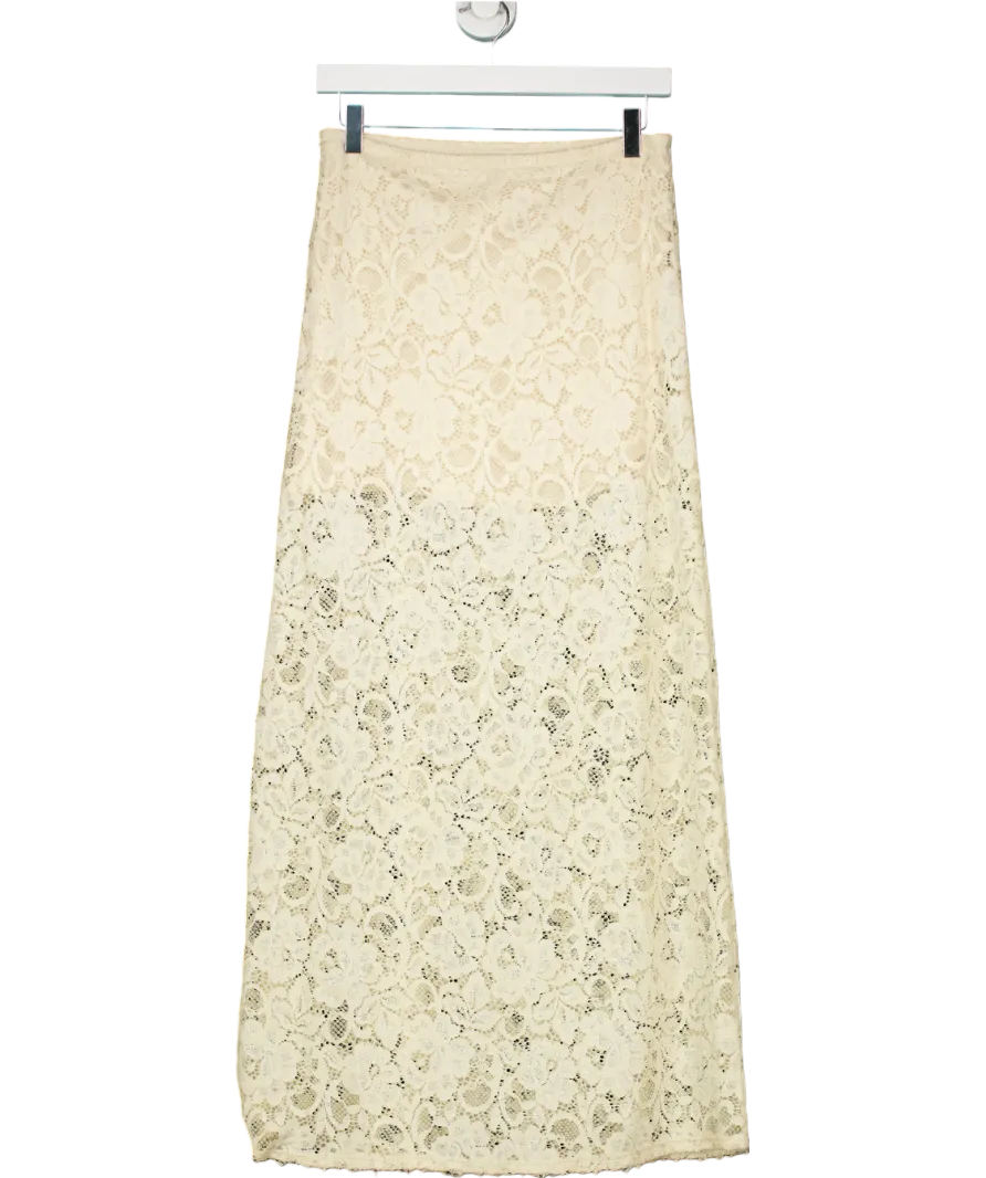 Charli Cream Alba Lace Maxi Skirt UK M/L