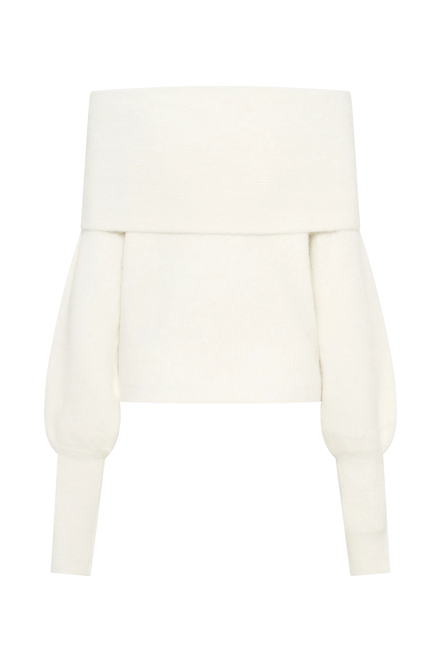 Charlotte Off Shoulder Knit Long Sleeve Top - Ivory