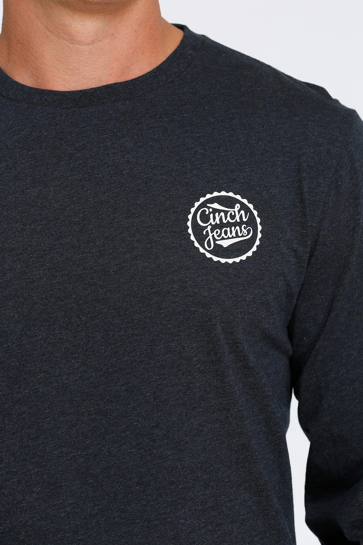 Cinch | Heather Navy LS Jersey Tee