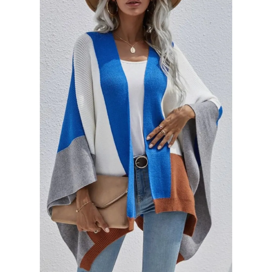 Color Block Sweater Cardigan