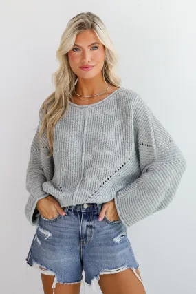 Coveted Essence Light Grey Sweater