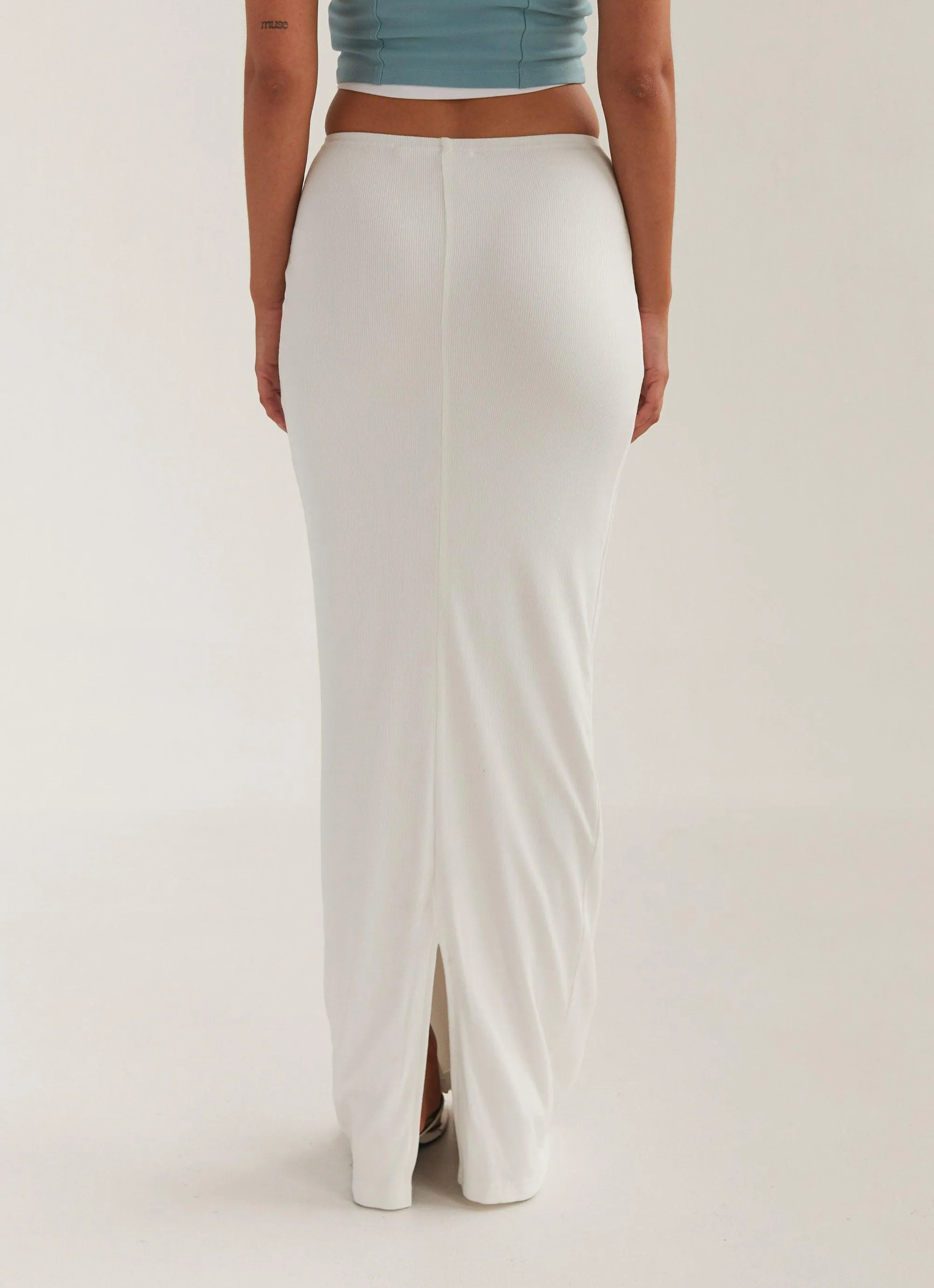 Creme de la Claye Rib Maxi Skirt - Porcelain