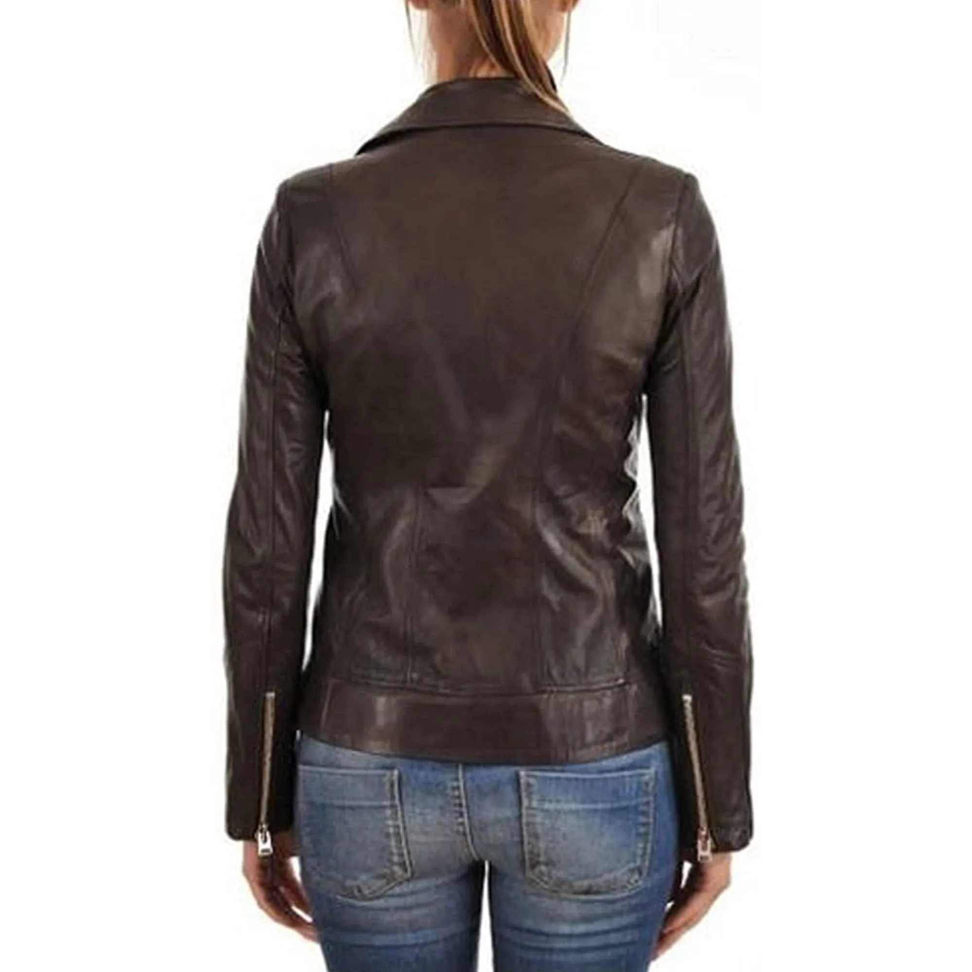 Dark Brown Women's Leather Jacket