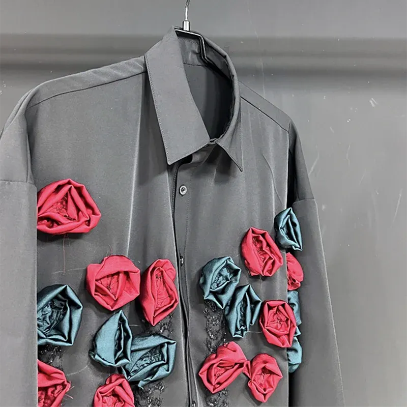 Dark Rose Button-Up Shirt