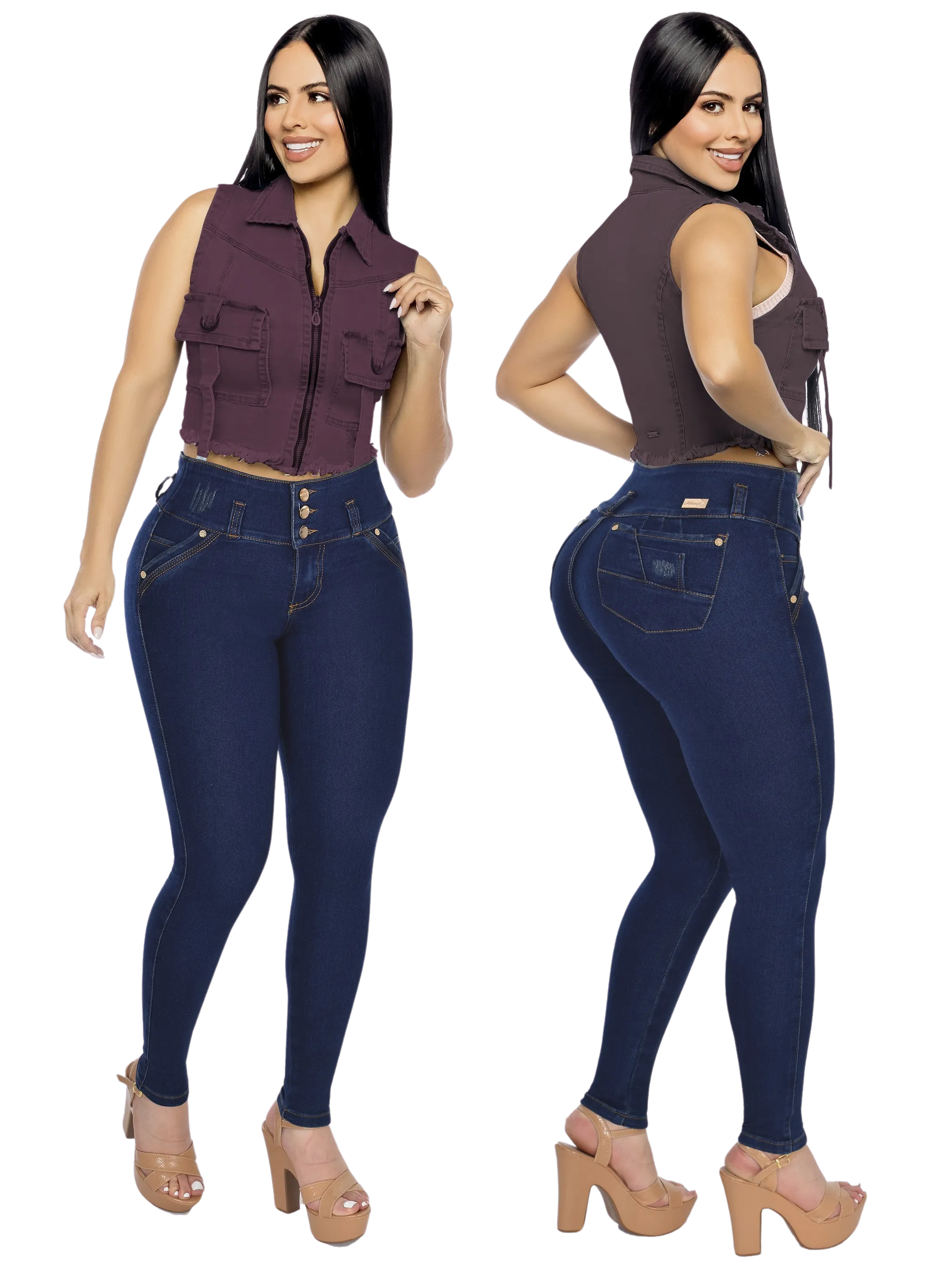 DM Shapewear - 2403 Navy Blue push up Jeans