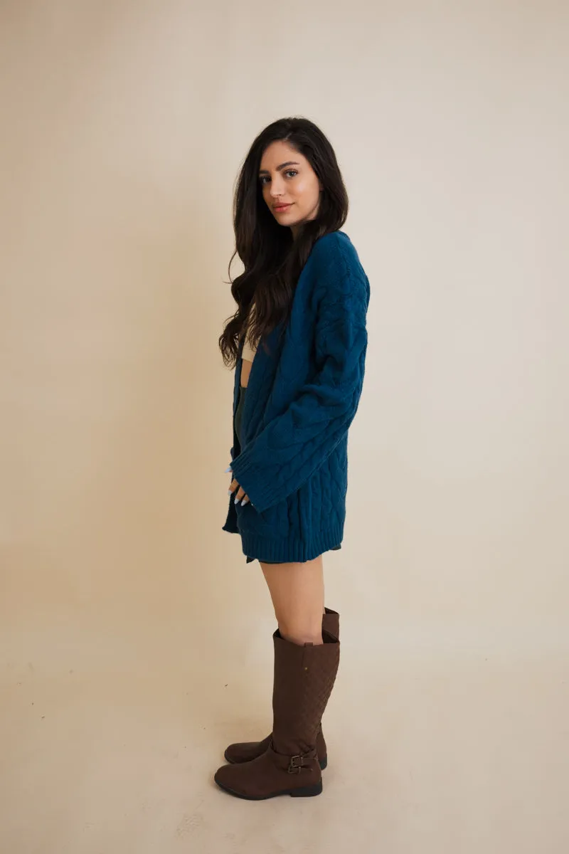 Dreamy Days Cable Knit Open Cardigan