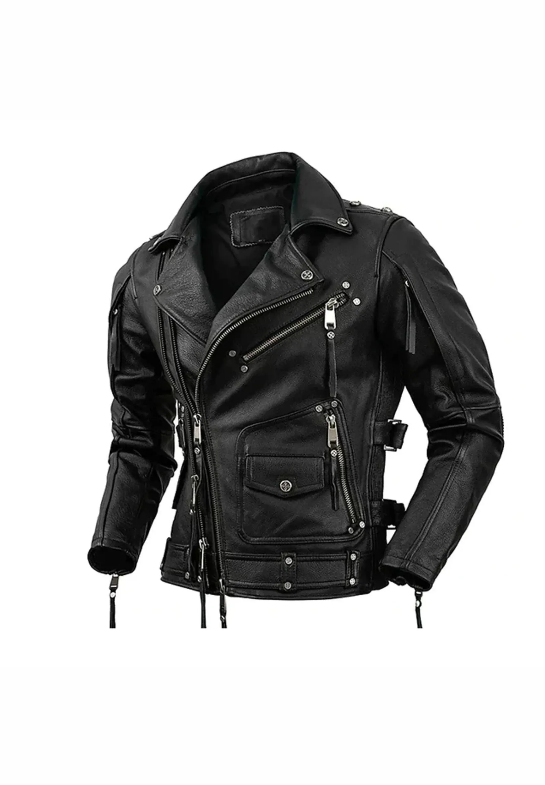 Duncan Black Biker Leather Jacket