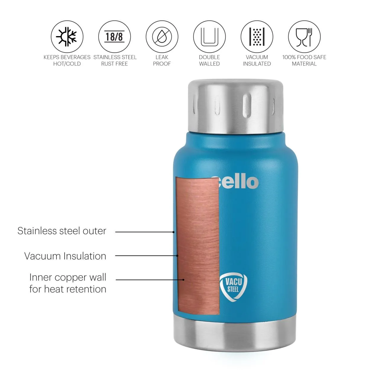 Duro Top Flask, Vacusteel Water Bottle